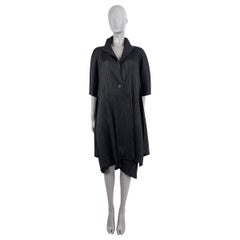 ISSEY MIYAKE PLEATS PLEASE black polyester SHORT SLEEVE Coat Jacket 3 M