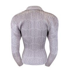 ISSEY MIYAKE Pleats Please Blue Button Down Blouse