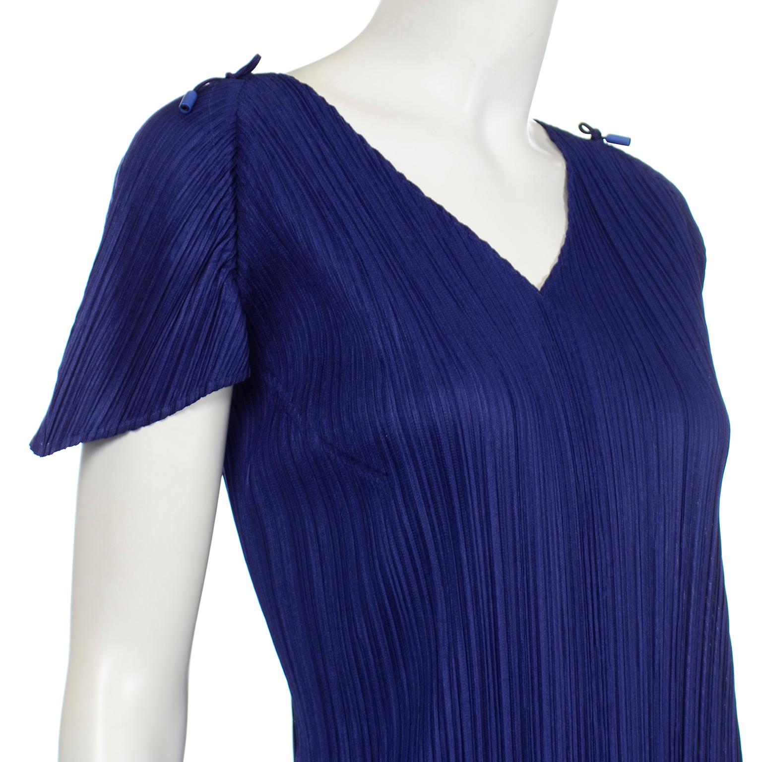 Issey Miyake Pleats Please Blue Dress & Ombre Jacket Outfit 5