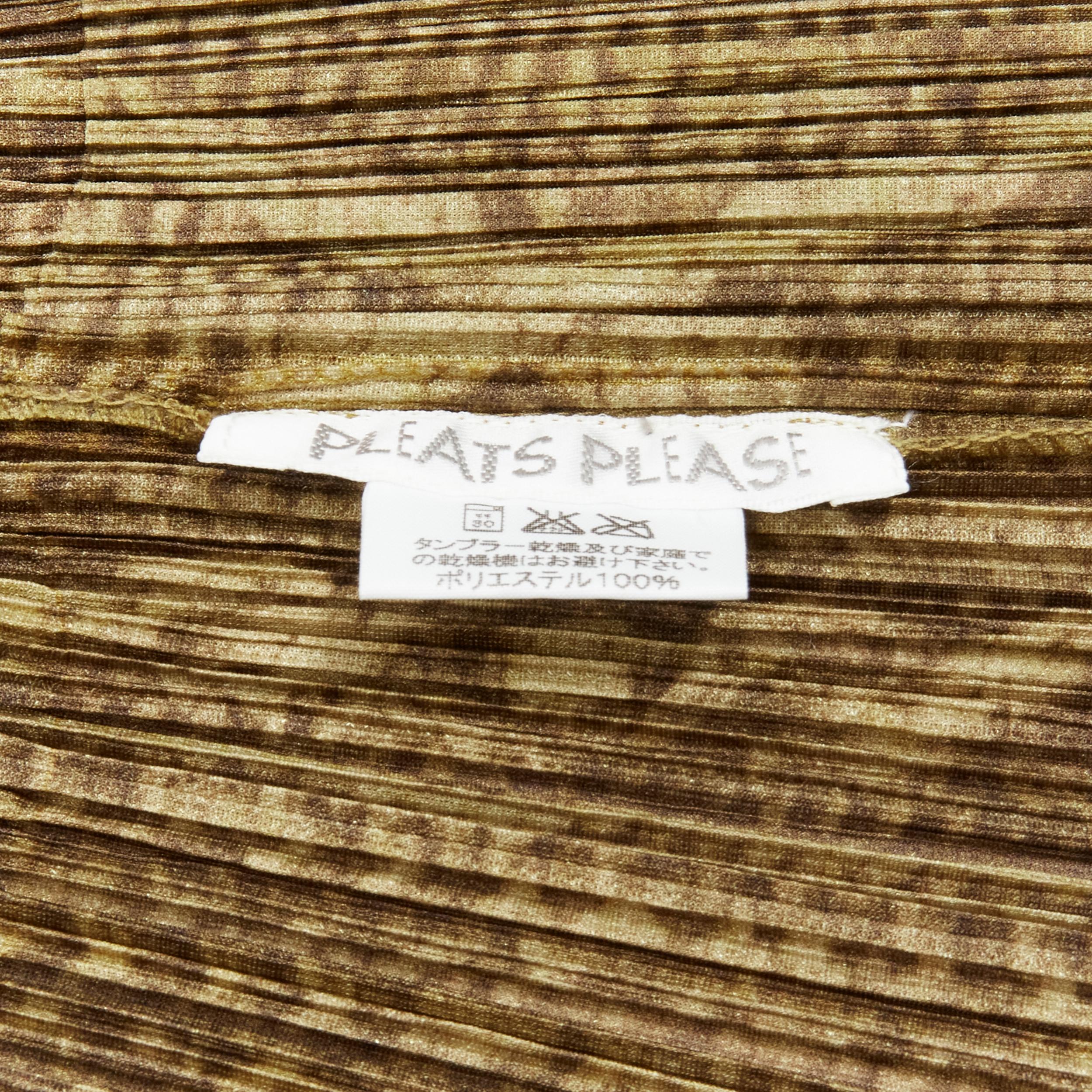 ISSEY MIYAKE PLEATS Please veste zippée en tricot câblé Brown tromp loeil JP4 XL en vente 5
