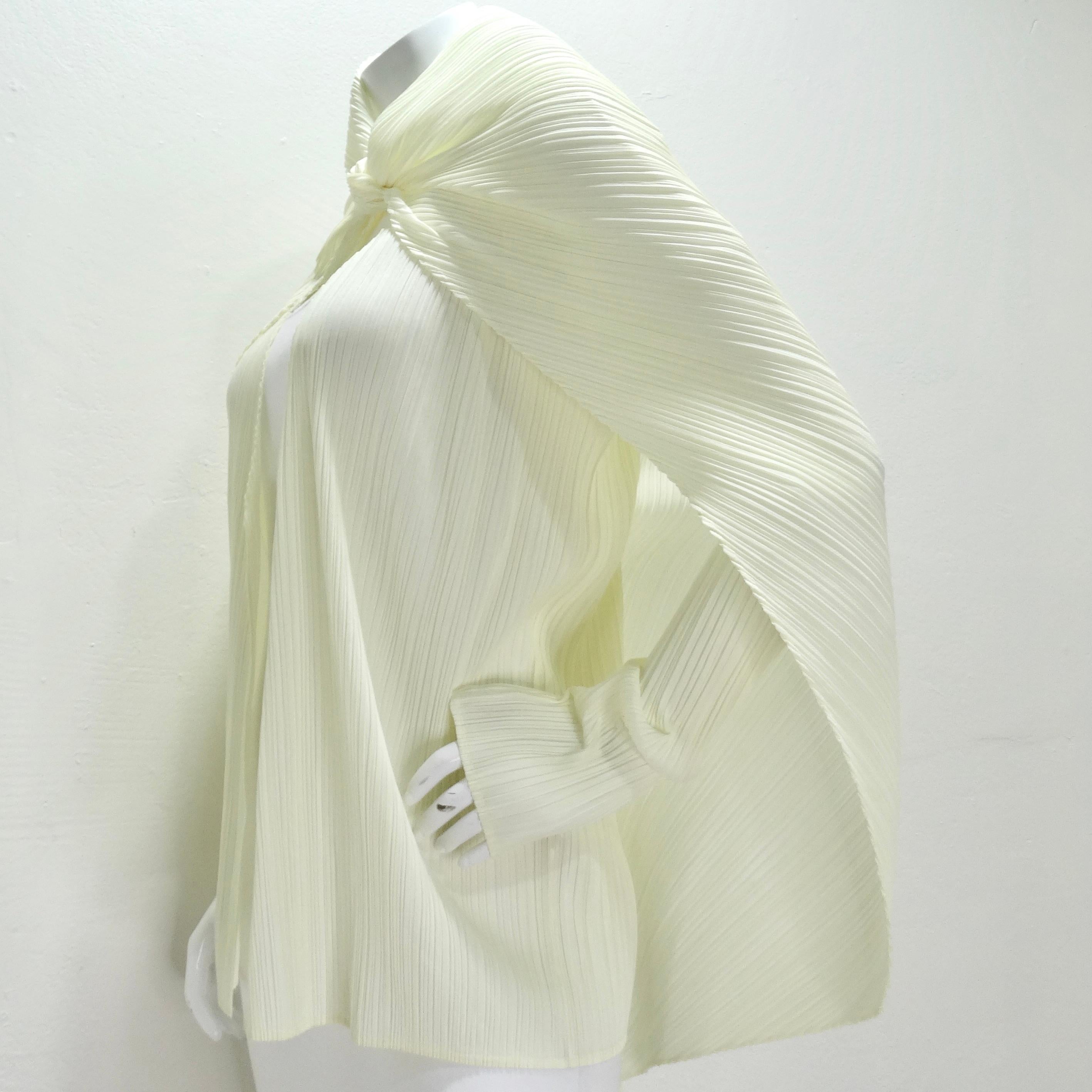 Issey Miyake Pleats Please Cardigan and Shawl Set Off-White For Sale 7