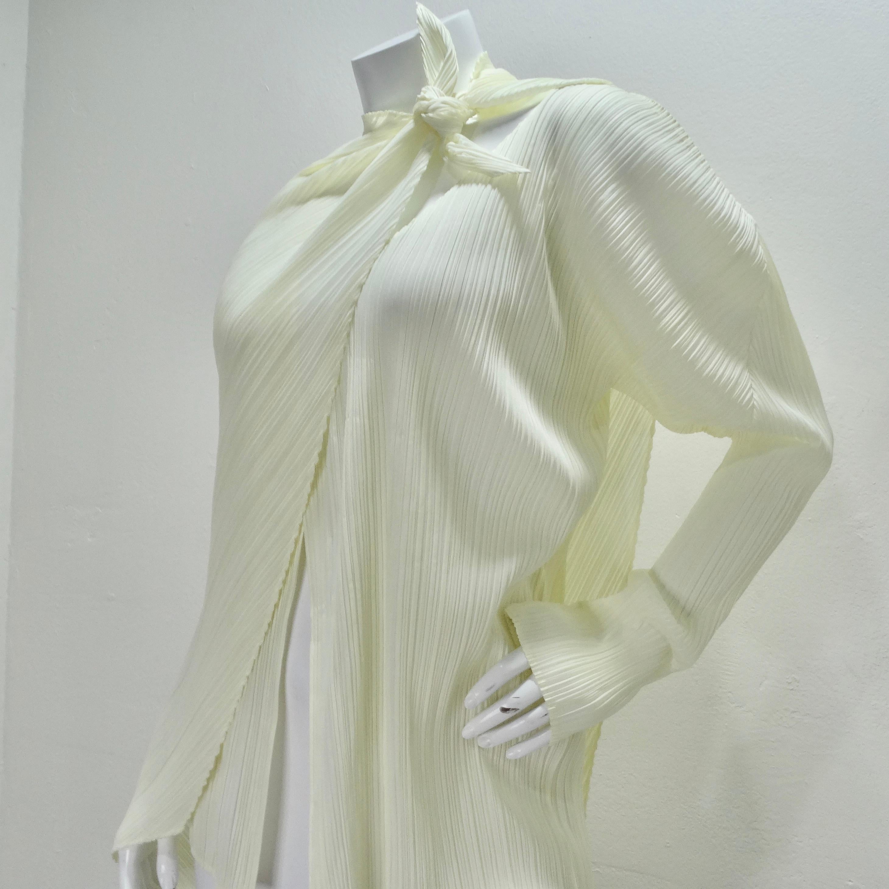 Women's or Men's Issey Miyake Pleats Please Cardigan and Shawl Set Off-White For Sale