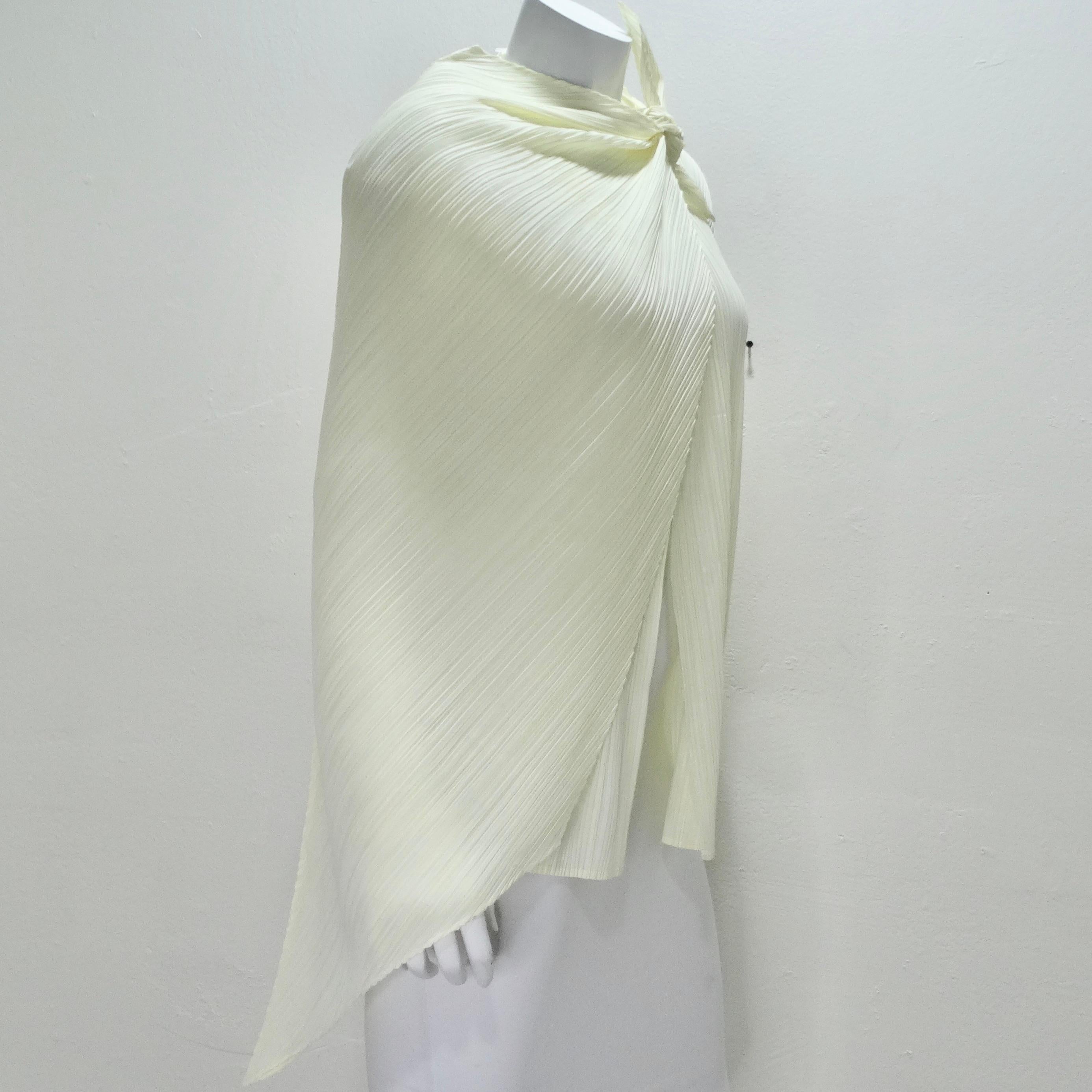 Issey Miyake Pleats Please Cardigan and Shawl Set Off-White For Sale 1