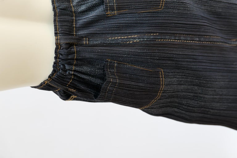 Issey Miyake Pleats Please Denim Printed Skirt at 1stDibs | pleats
