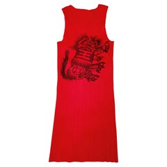 Issey Miyake Pleats Please Diamond Print Pleated Japan Ombre Tunic Dress