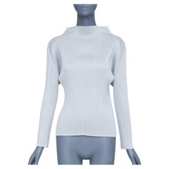 ISSEY MIYAKE Pleats Please grey plisse angular mock neck top JP3 L