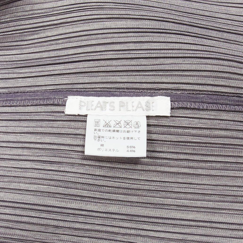 ISSEY MIYAKE PLEATS PLEASE grey purple wide collar pleated plisse jacket 4