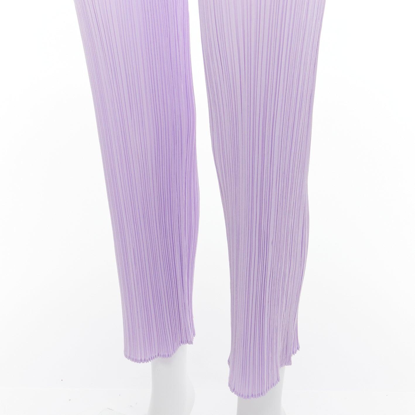 ISSEY MIYAKE Pleats Please lilac purple plisse tank top slim pants set F 6