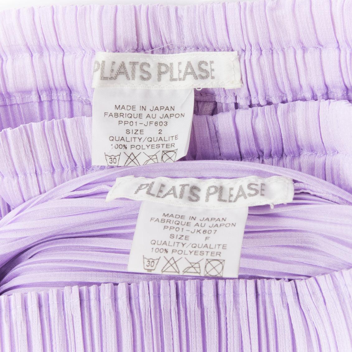 ISSEY MIYAKE Pleats Please lilac purple plisse tank top slim pants set F 7