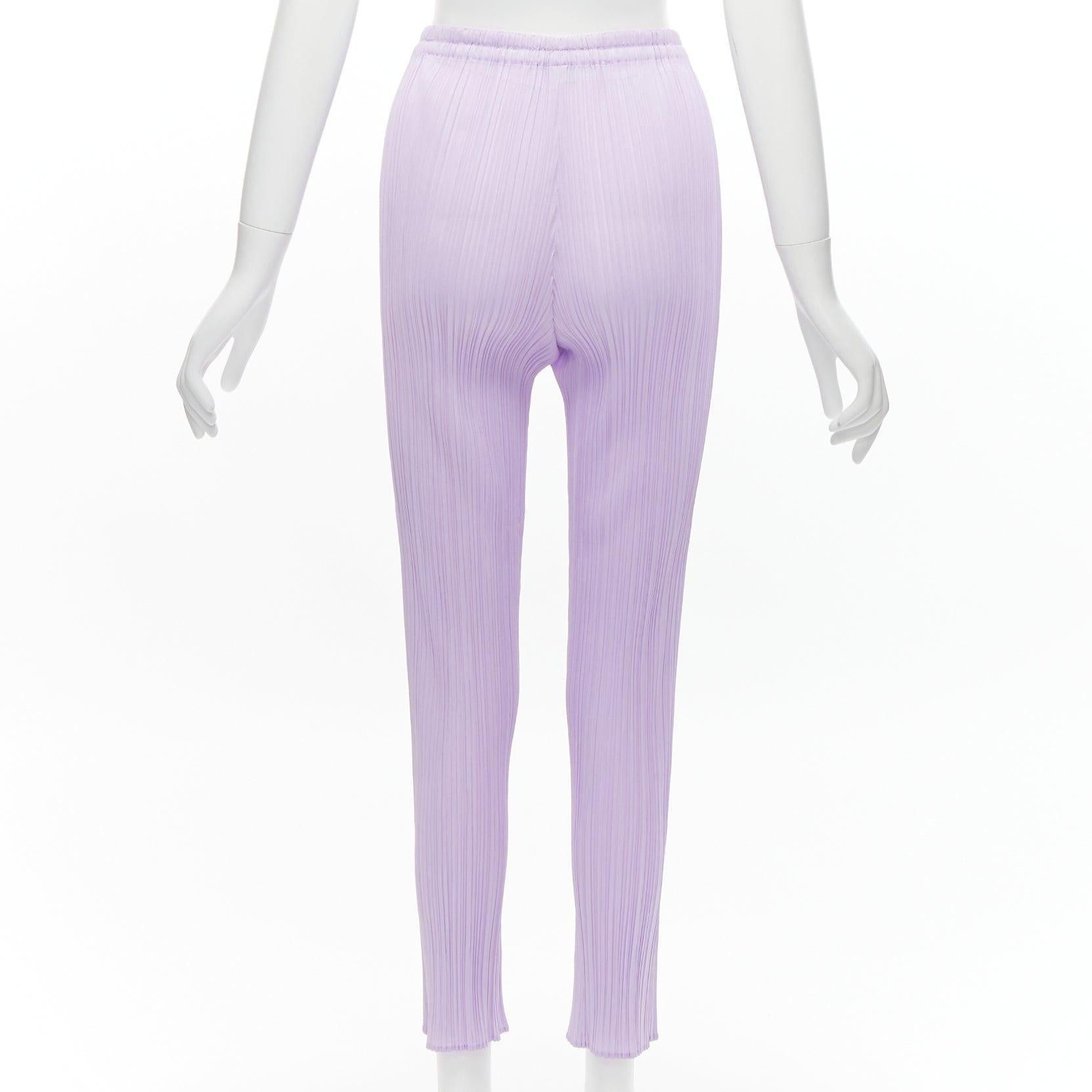 ISSEY MIYAKE Pleats Please lilac purple plisse tank top slim pants set F 5