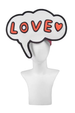 Issey Miyake Pleats Please ''Love'' Cartoon Emoji Hat