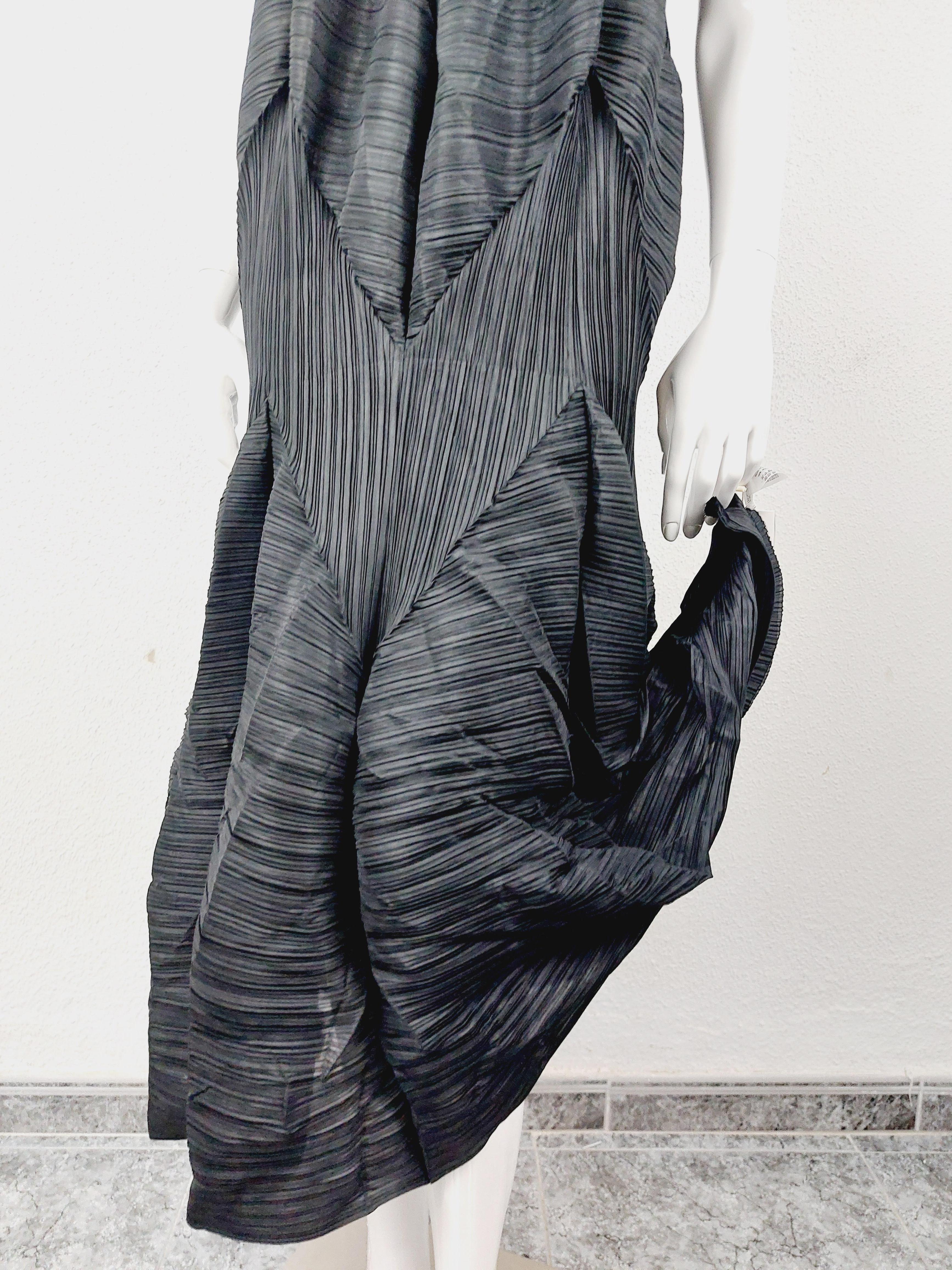 Issey Miyake Pleats Please Origami Ruffled Japanese Kimono Wrinked Maxi Dress 6
