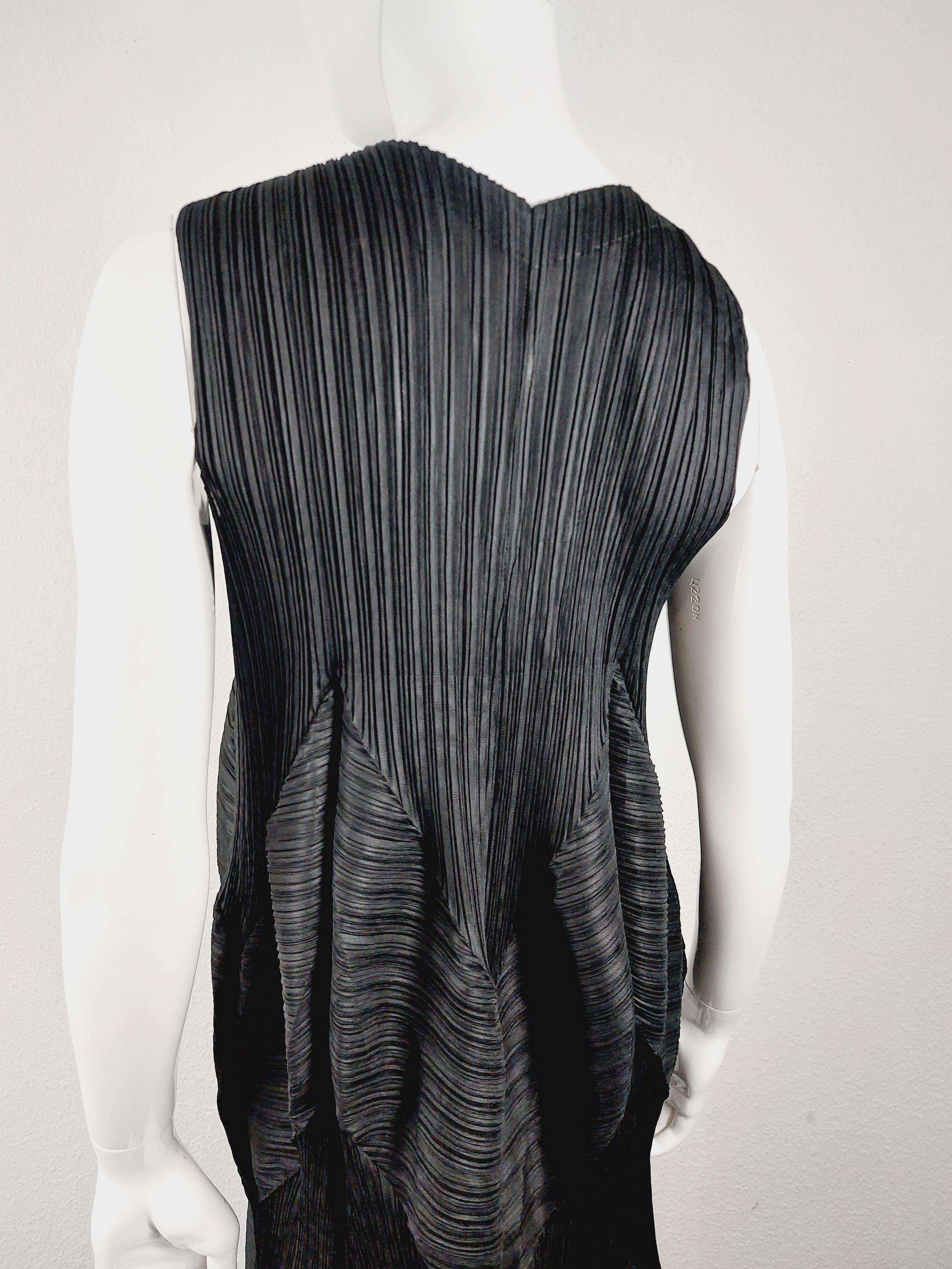 Issey Miyake Pleats Please Origami Ruffled Japanese Kimono Wrinked Maxi Dress For Sale 1