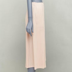 ISSEY MIYAKE Pleats Please pink plisse high waist wide mellow pants JP4 XL