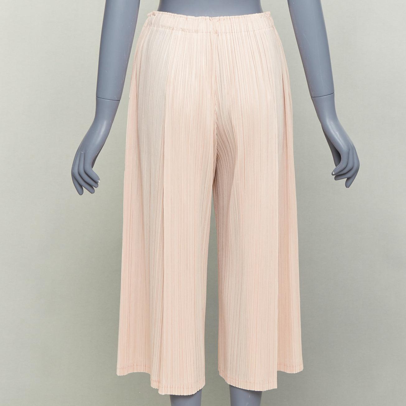 Issey Miyake Pleats Please rose plisse taille haute pantalon large JP4 XL Pour femmes en vente