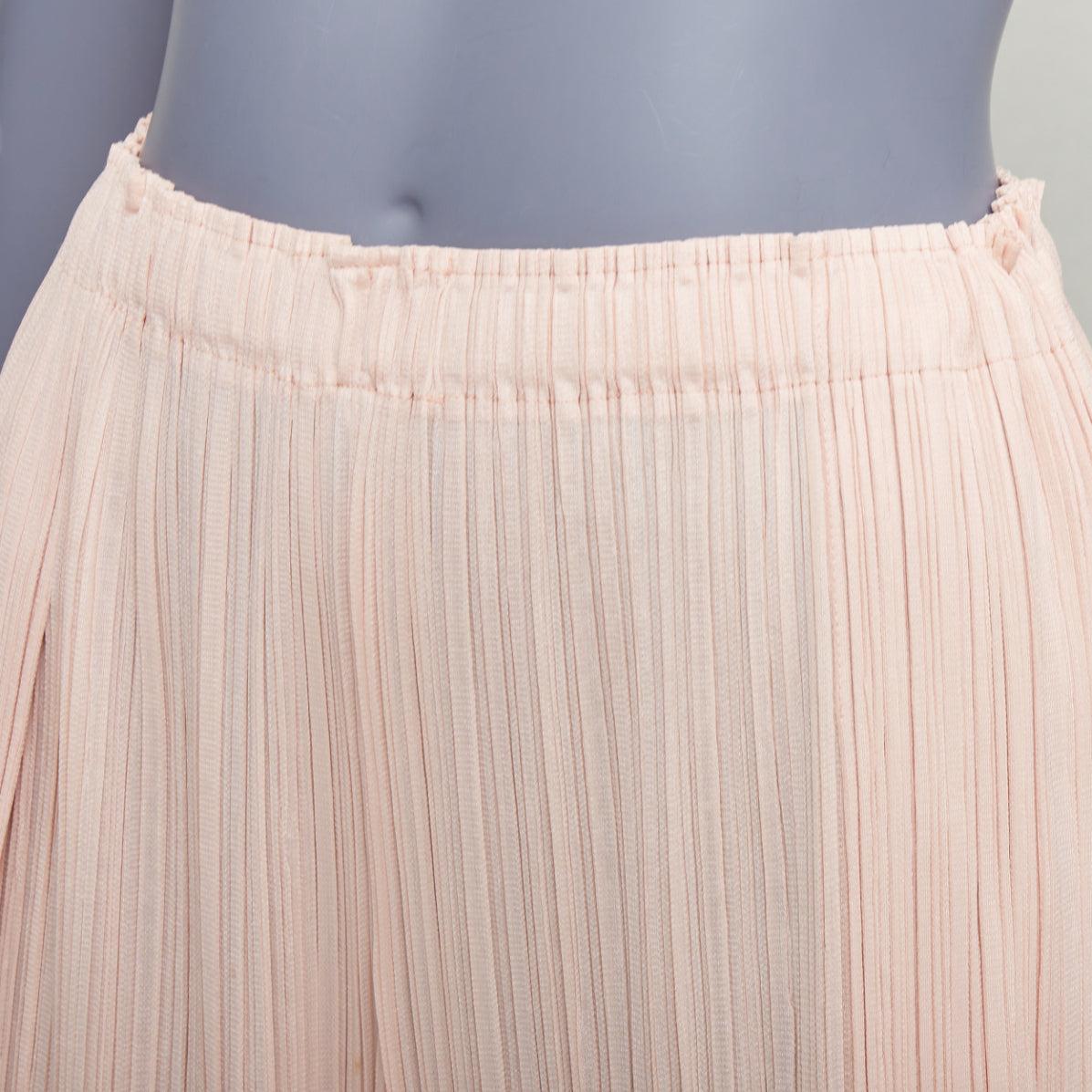Issey Miyake Pleats Please rose plisse taille haute pantalon large JP4 XL en vente 1