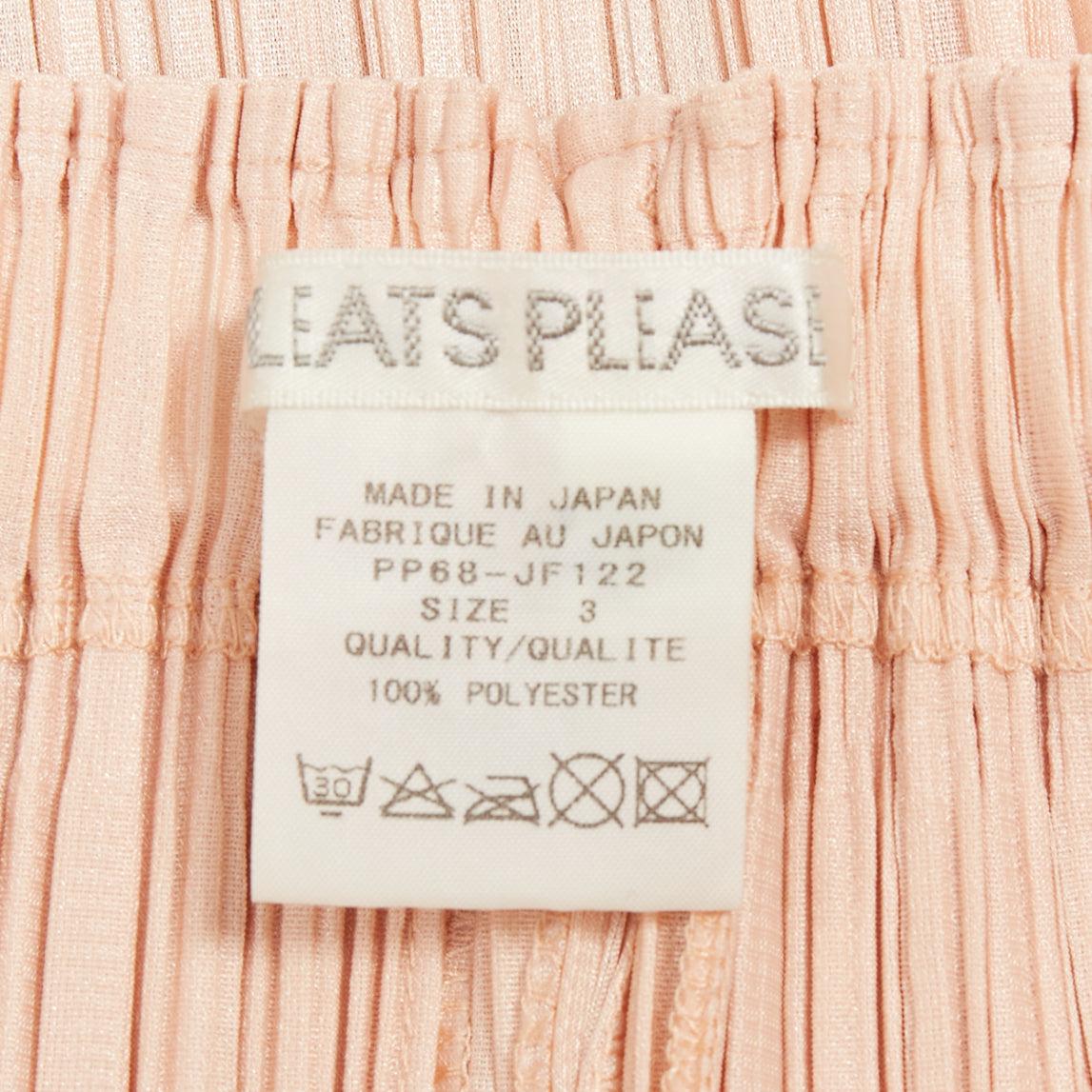 Issey Miyake Pleats Please rose plisse taille haute pantalon large JP4 XL en vente 2