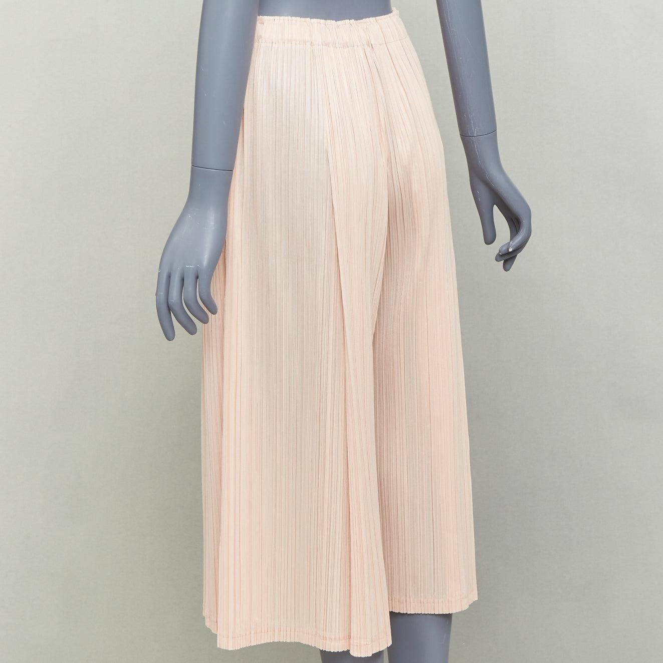 Issey Miyake Pleats Please rose plisse taille haute pantalon large JP4 XL en vente 4