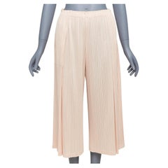 Issey Miyake Pleats Please rose plisse taille haute pantalon large JP4 XL