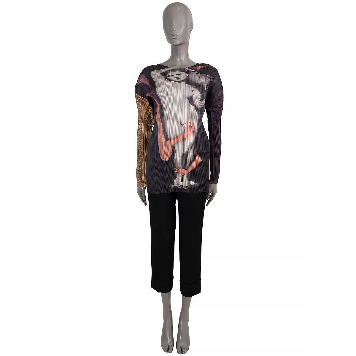 ISSEY MIYAKE PLEATS PLEASE pleated 1997 YASUMASA MORIMURA Top Shirt S In Excellent Condition For Sale In Zürich, CH