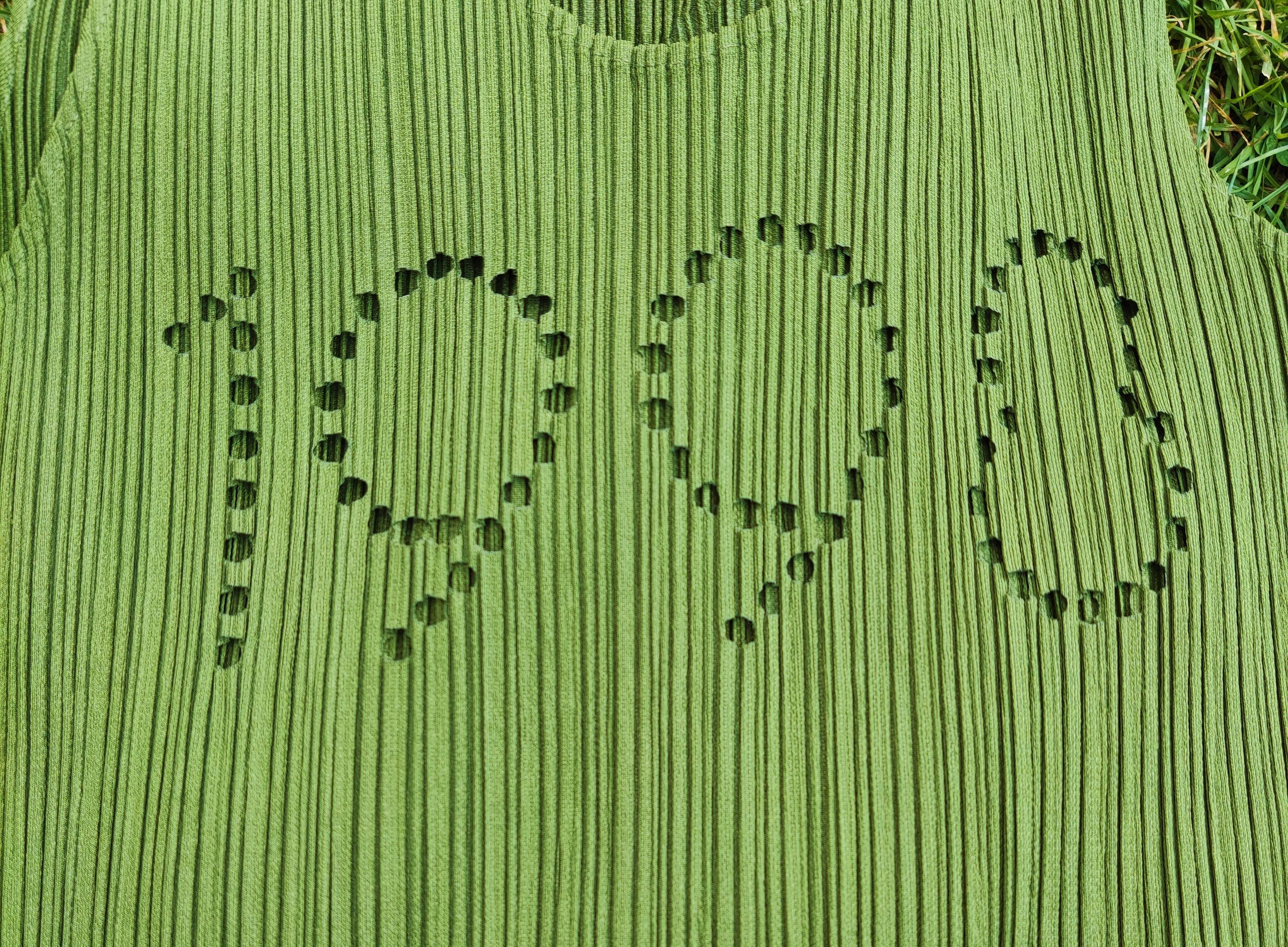 Issey Miyake Pleats Please Plisado Verde Caqui Pasarela Bat 1998 Vestido Túnica Top Beige en venta