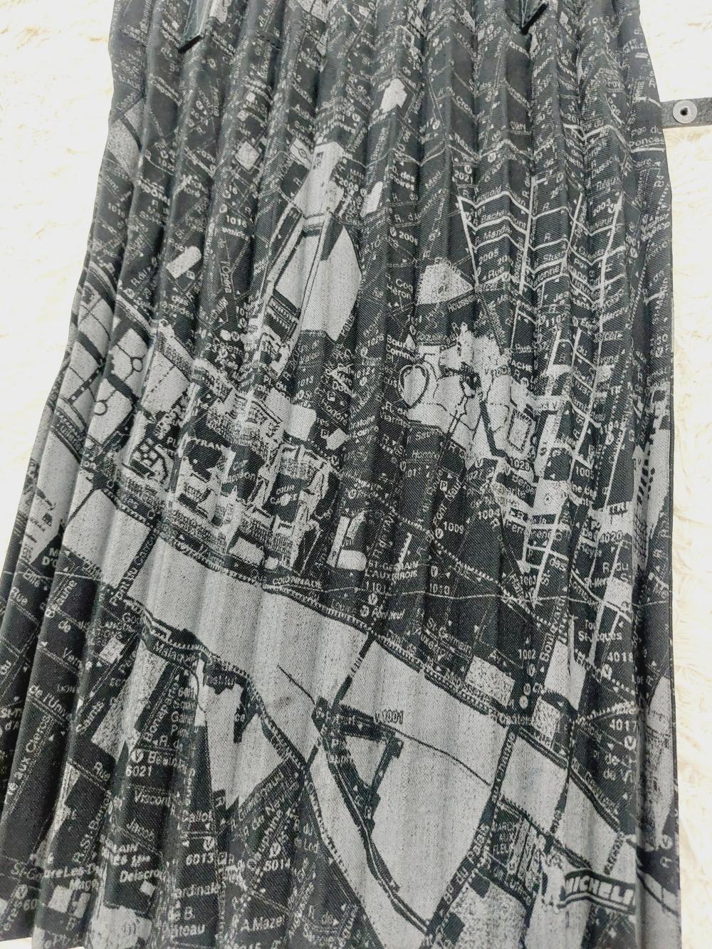 Issey Miyake Pleats Please Sac à main plissé Paris City Metro Line carte vintage en vente 7