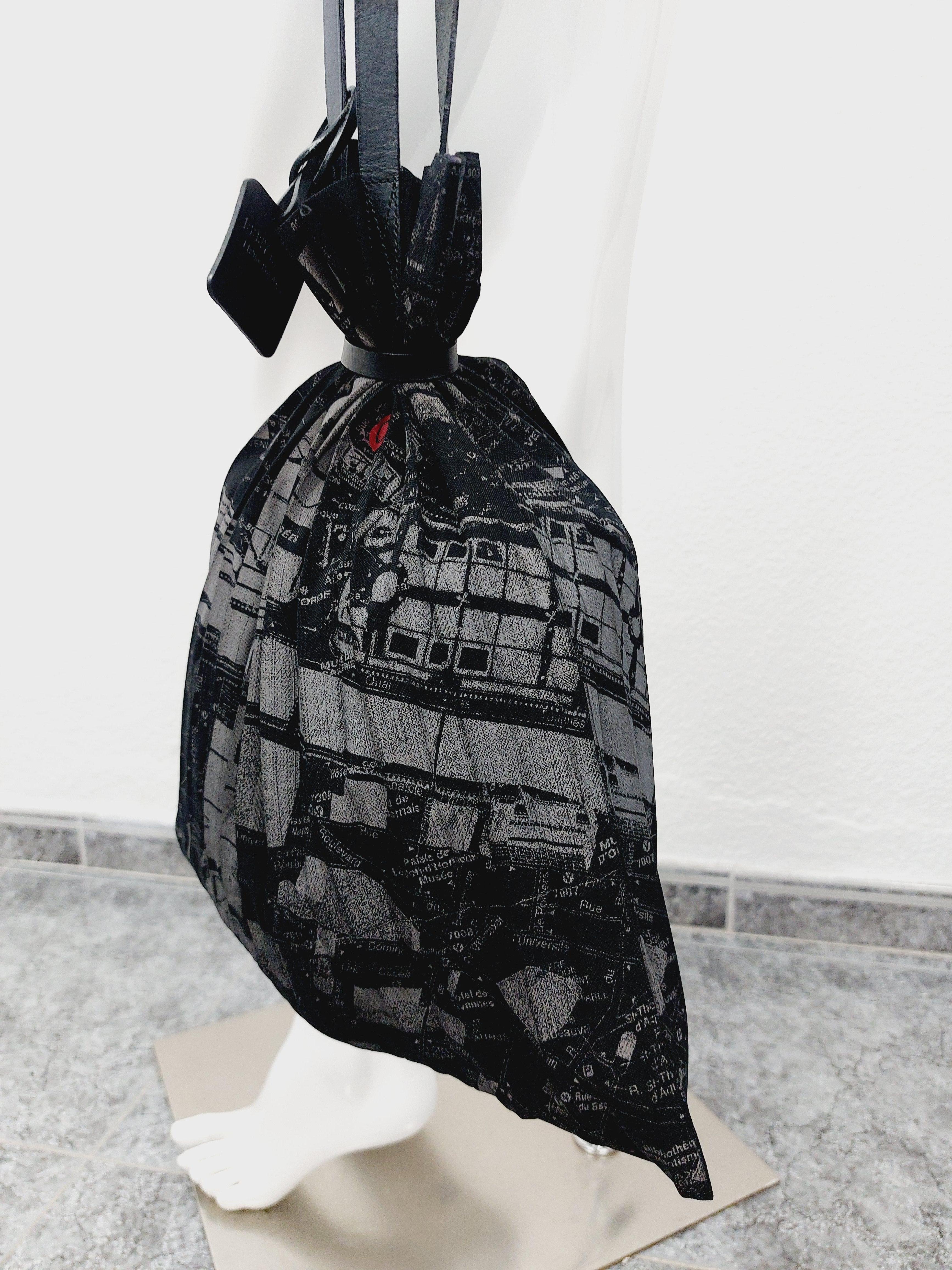 Issey Miyake Pleats Please Sac à main plissé Paris City Metro Line carte vintage en vente 8