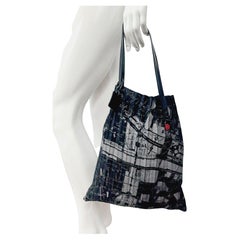 Issey Miyake Pleats Please Sac à main plissé Paris City Metro Line carte vintage