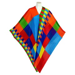 Used Issey Miyake Pleats Please rainbow  pleated poncho