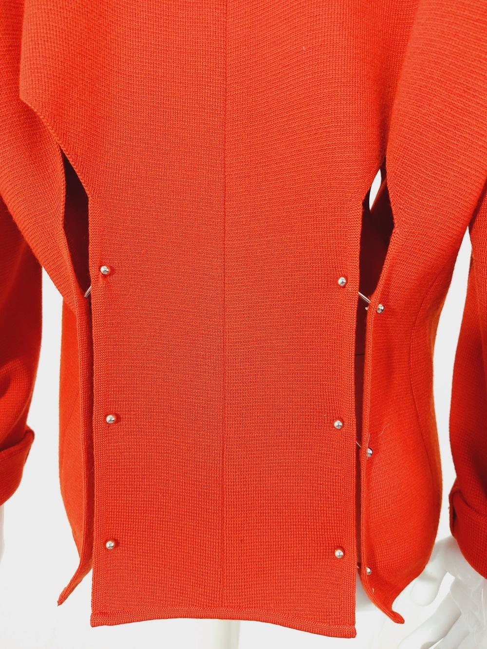 Women's Issey Miyake Pleats Please Red Piercing Punk Deconstructed Rivet Coat Jacket For Sale