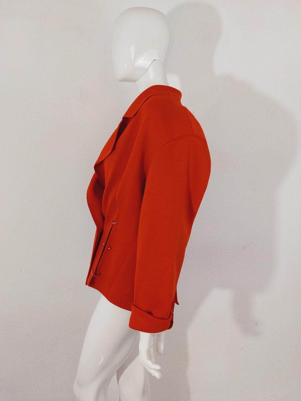 Issey Miyake Pleats Please Red Piercing Punk Deconstructed Rivet Coat Jacket For Sale 2