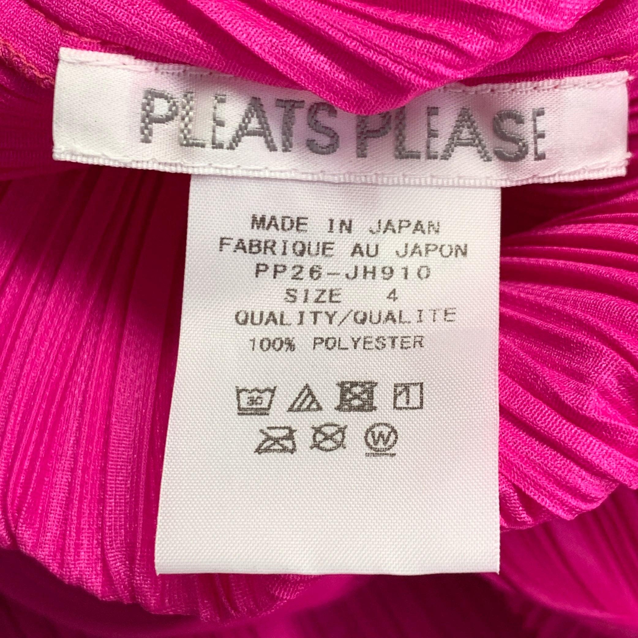 ISSEY MIYAKE PLEATS PLEASE Größe L Fuchsia Pink Polyester Plissiertes Etuikleid im Angebot 1