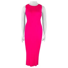 ISSEY MIYAKE PLEATS PLEASE Size L Fuchsia Pink Polyester Pleated Shift Dress