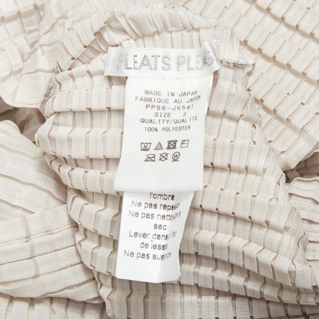 ISSEY MIYAKE Pleats Please steel grey crinkled batwing bateau  top JP3 L en venta 3