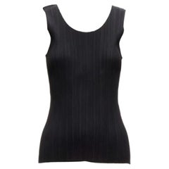 ISSEY MIYAKE Pleats Please Vintage black plisse round neck tank top JP3 L