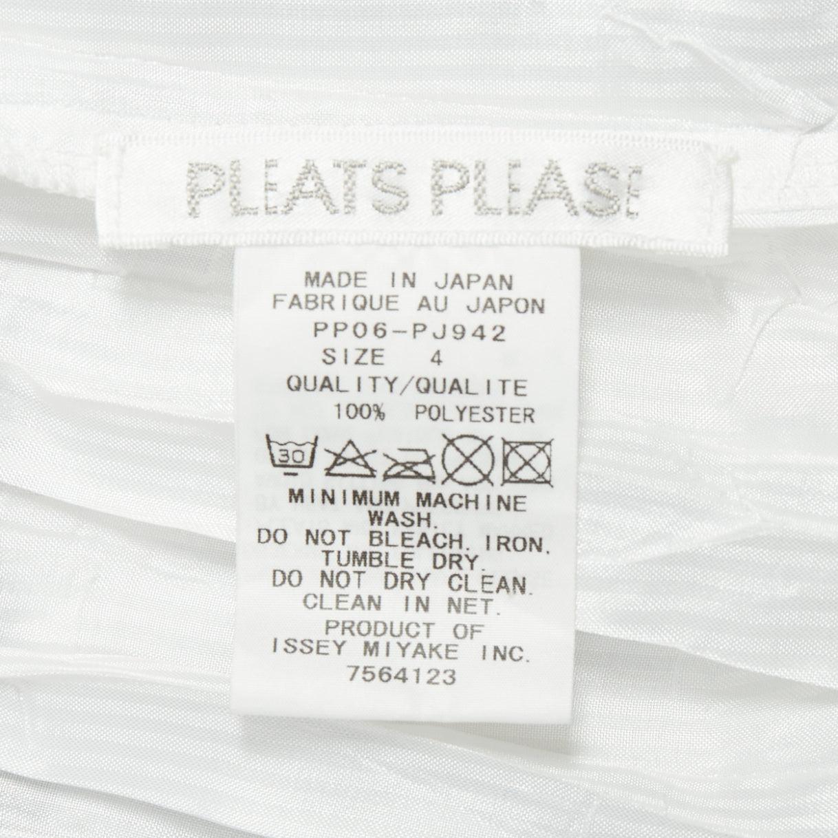 ISSEY MIYAKE Pleats Please white plisse pocketed shirt JP4 XL For Sale 3
