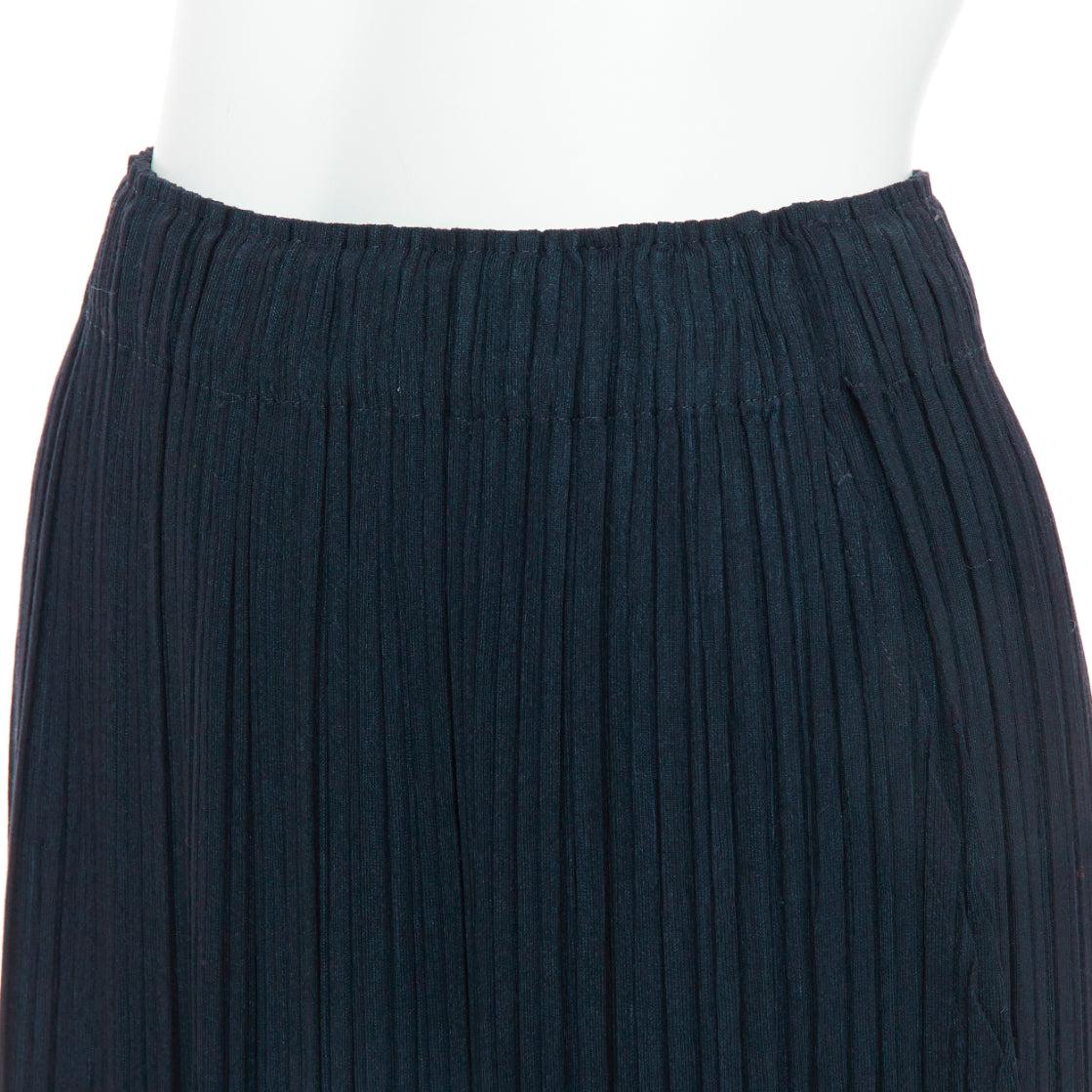 Issey Miyake Pleats Please, gonna a pieghe in misto lana con spacco posteriore JP3 L. in vendita 2