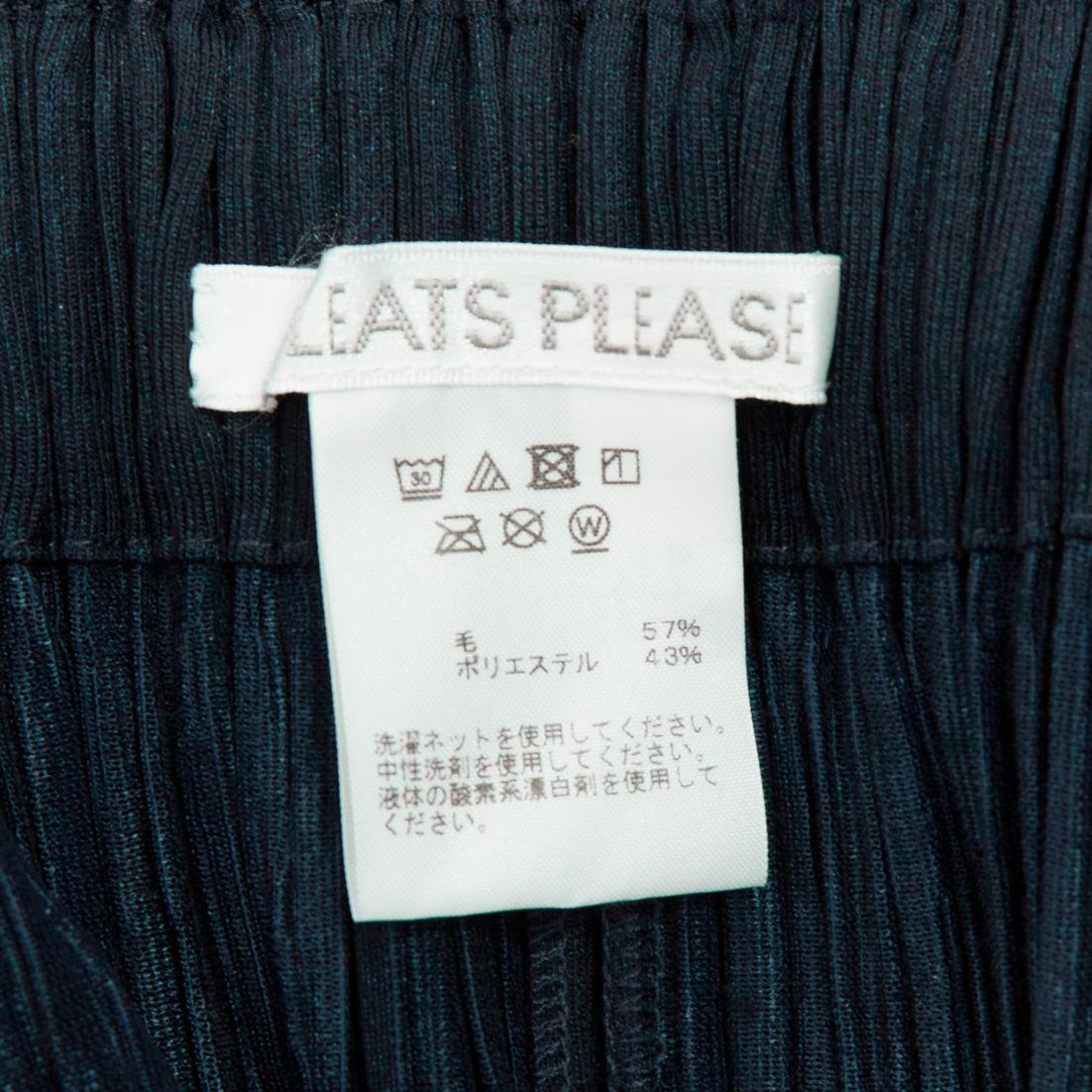 Issey Miyake Pleats Please, gonna a pieghe in misto lana con spacco posteriore JP3 L. in vendita 3
