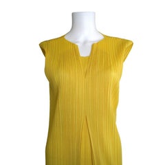 Issey Miyake Pleats Please Yellow Pleated Dress