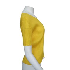 Issey Miyake Pleats Please Yellow Pleated Top