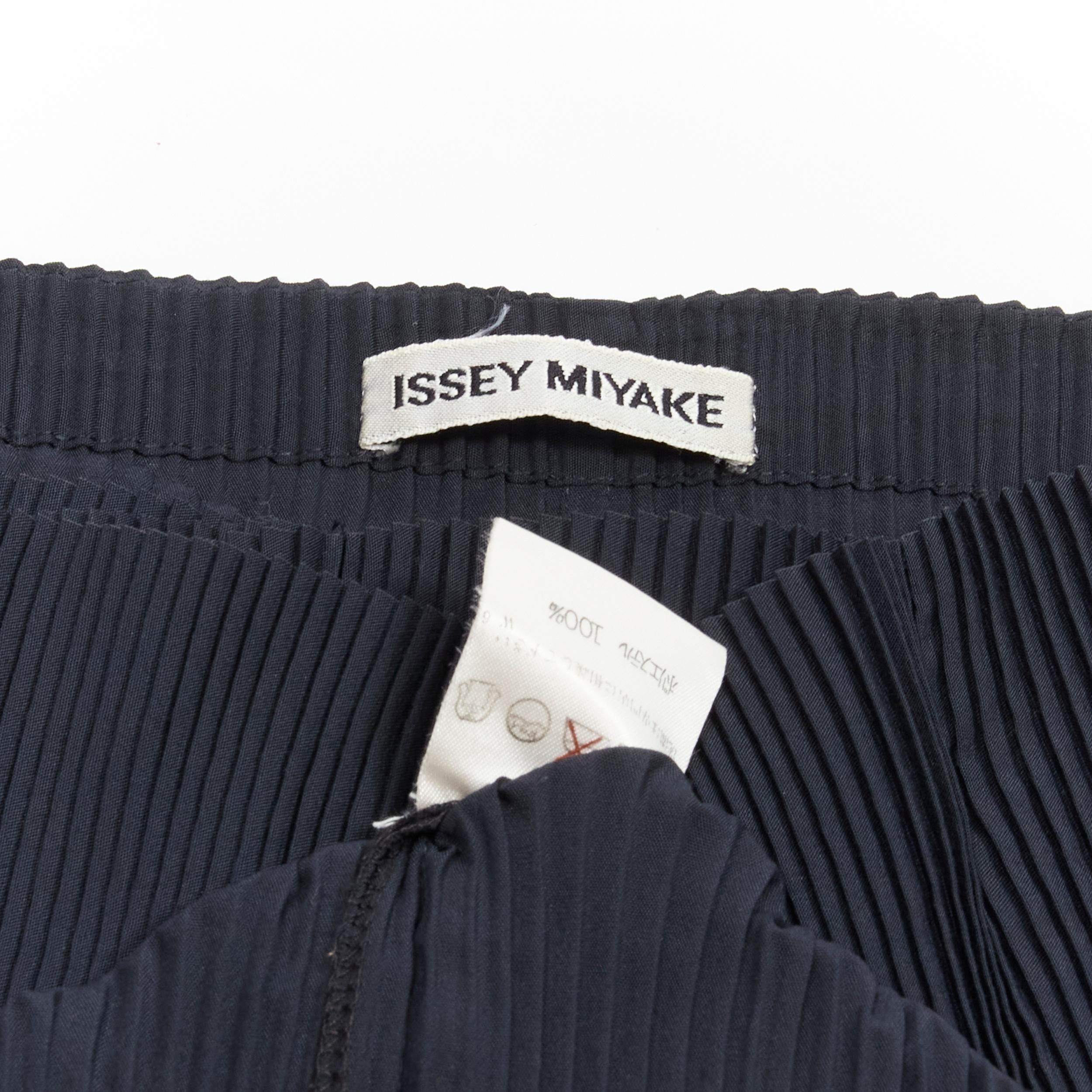 ISSEY MIYAKE plisse pleated black ruffle collar dolman sleeve long sleeve top M 4