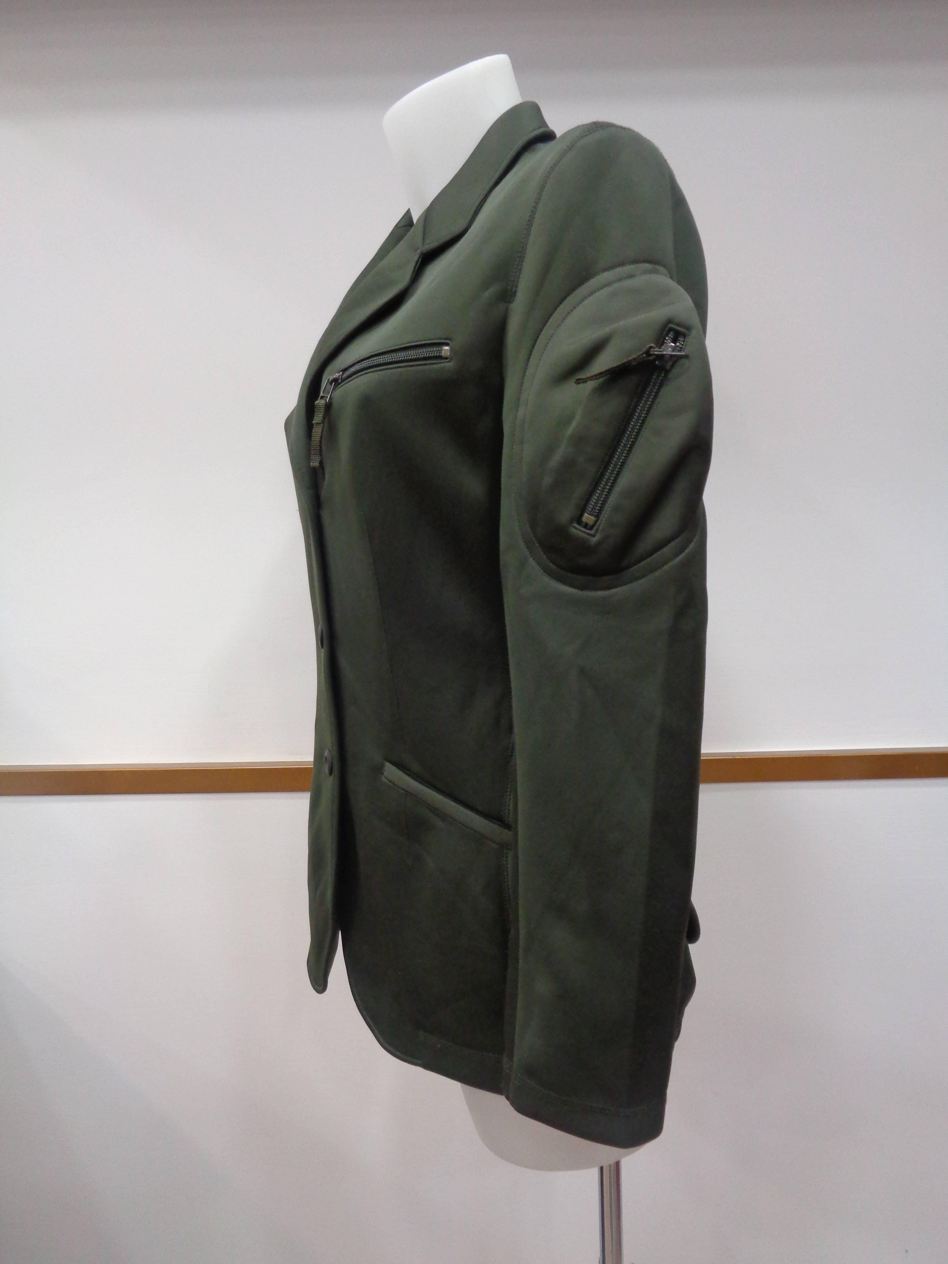 Black Issey Miyake Rare Green Bomber Jacket