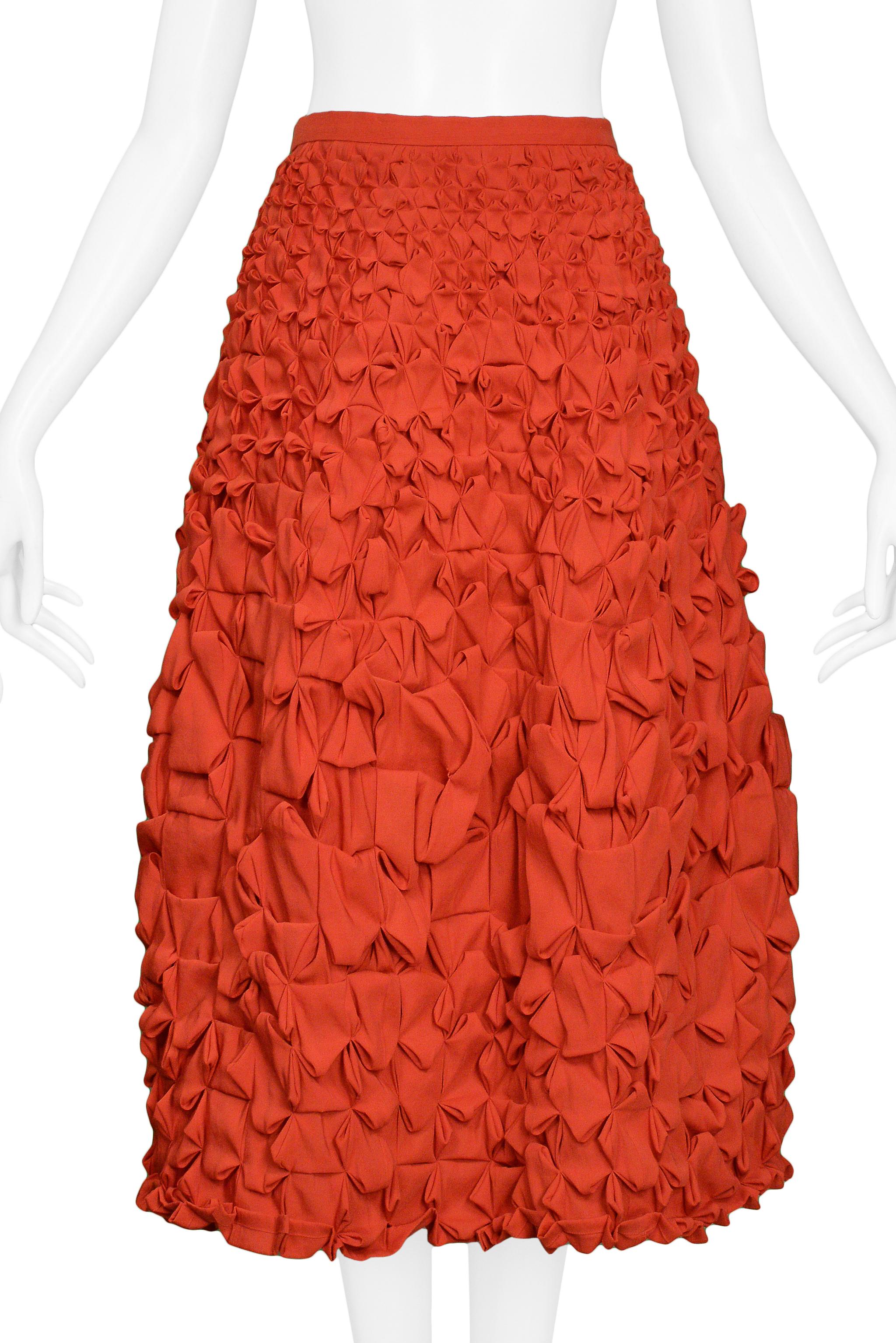 Women's Issey Miyake Red Abstract Pleat Skirt For Sale