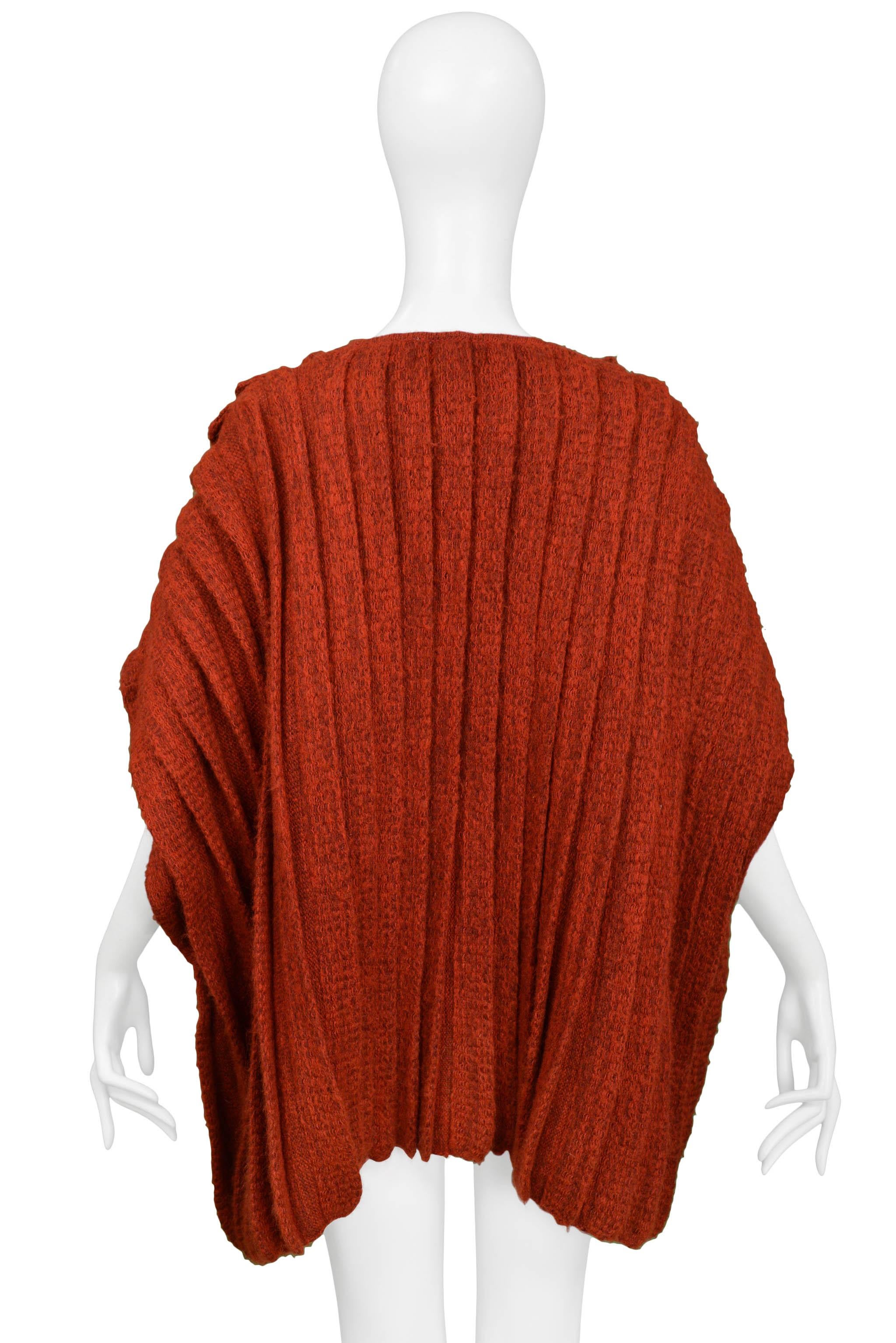Issey Miyake Red Pleated Knit Vest In Excellent Condition In Los Angeles, CA