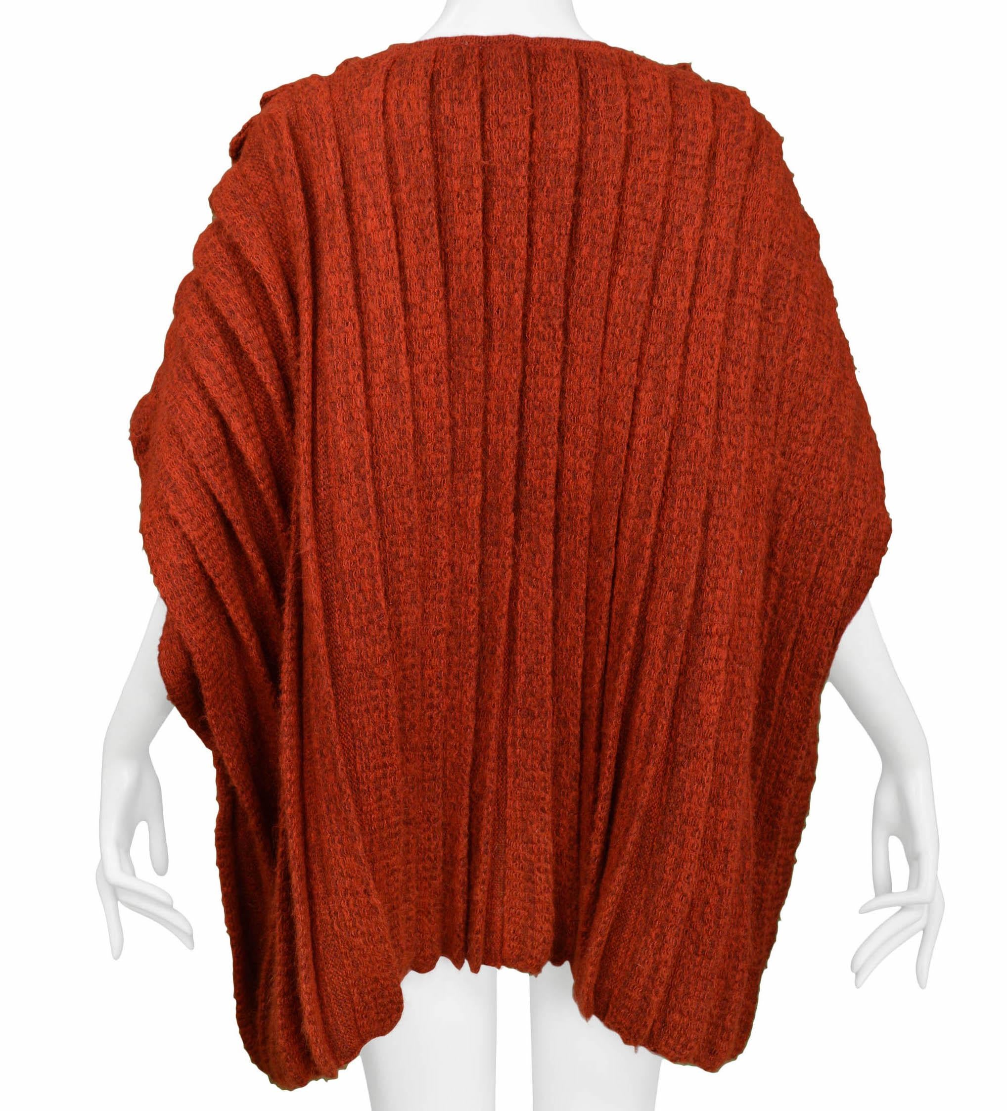 Women's or Men's Issey Miyake Red Pleated Knit Vest