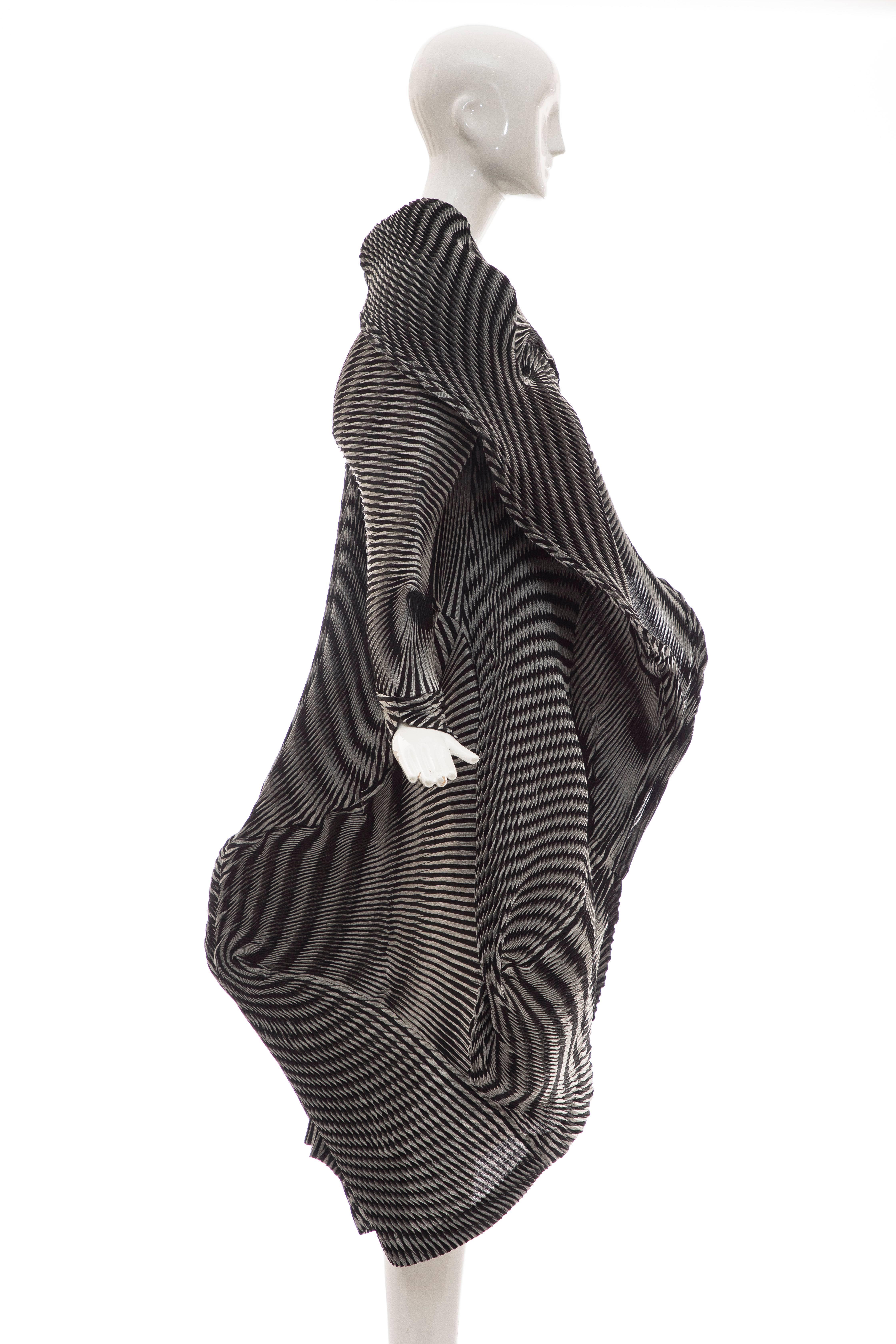 Black Issey Miyake Runway Spiral Pleated Jacket, Fall 2016