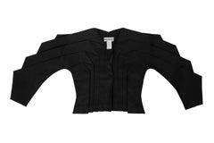 ISSEY MIYAKE S/S 1991 Documented Runway 'Dinosaur' Sleeves Black Silk Jacket