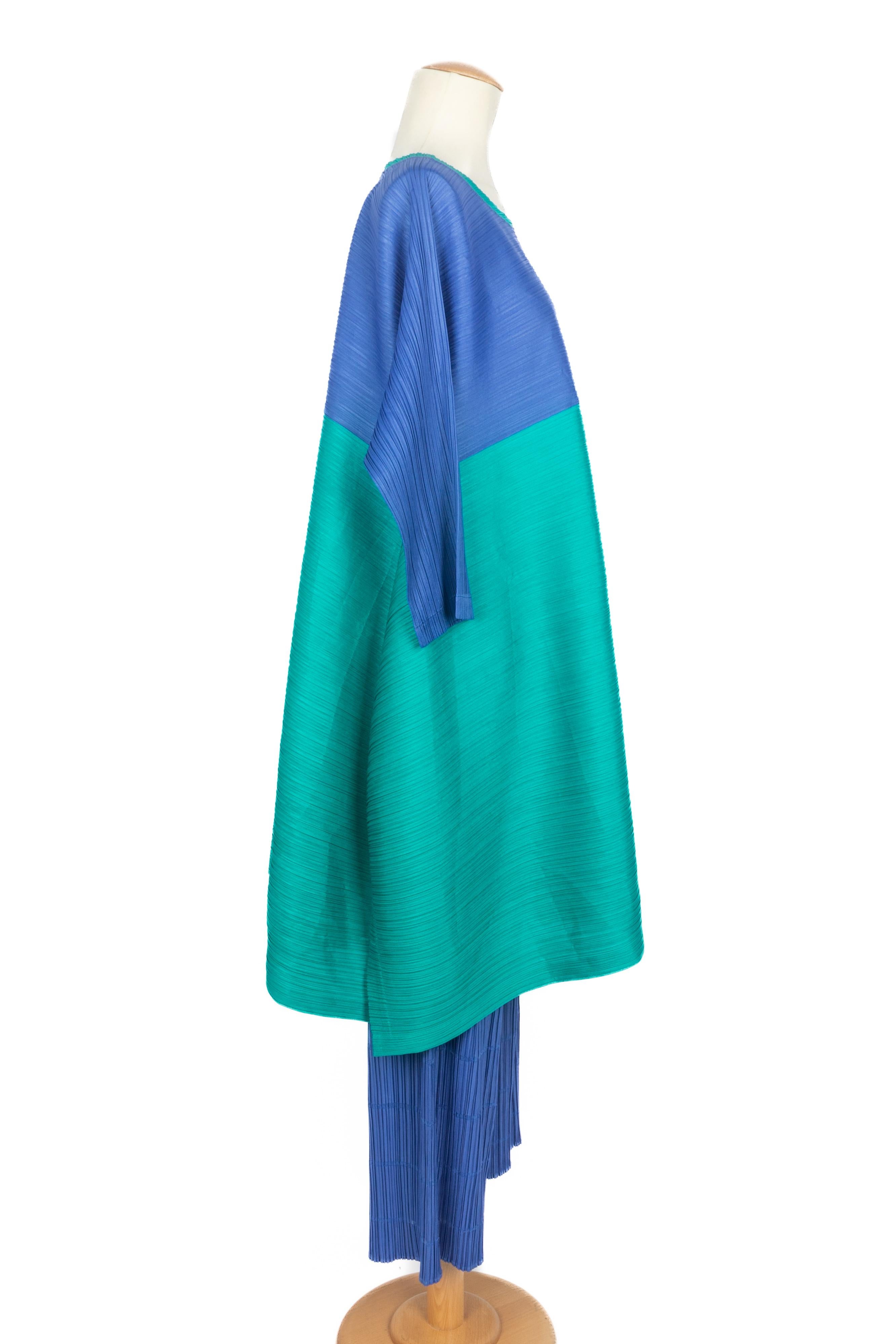 Issey Miyake set Pleats Please 1996 Azul en venta