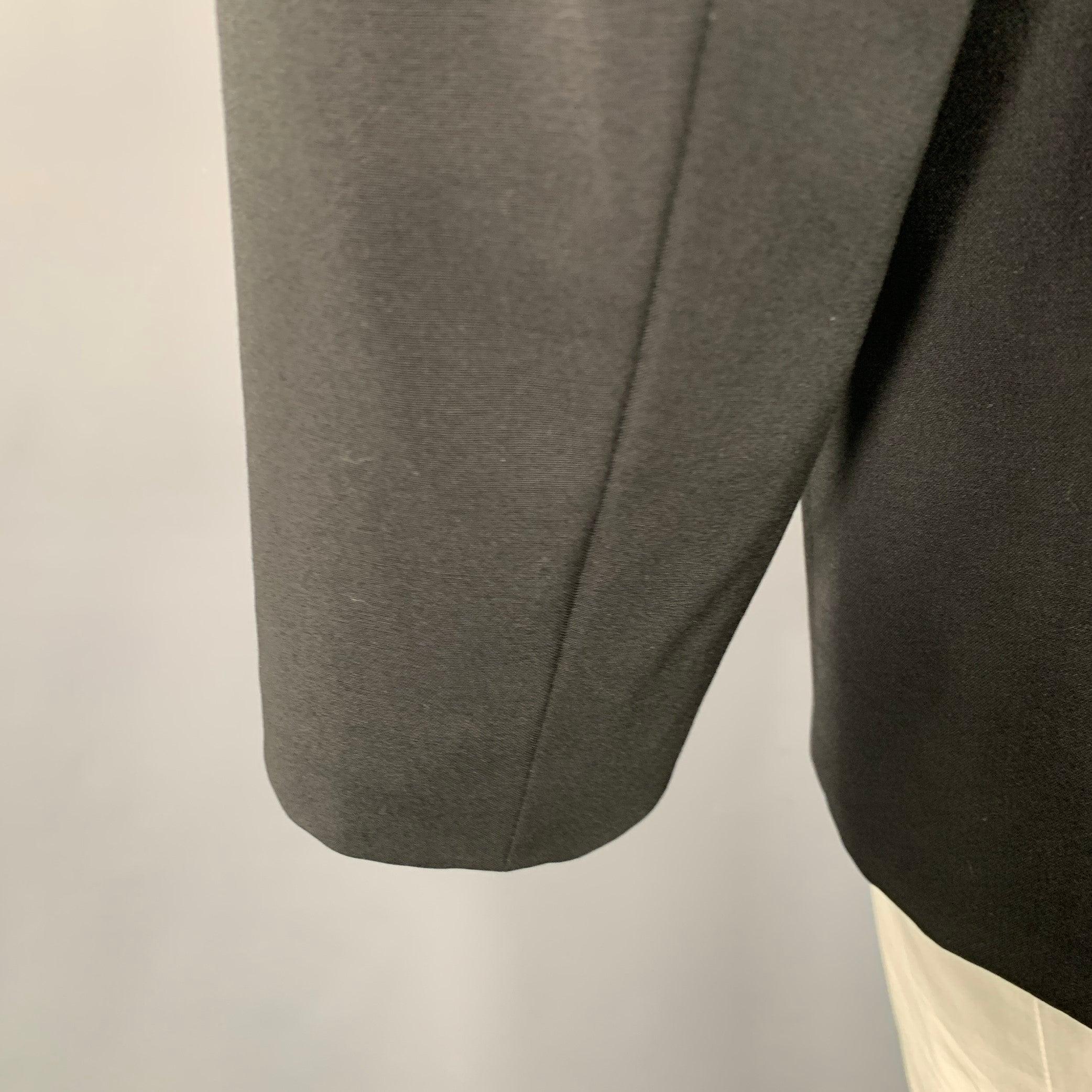 Men's ISSEY MIYAKE Size 42 Black Wool Nehru Collar Sport Coat