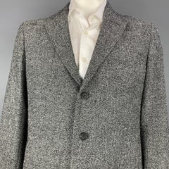 ISSEY MIYAKE Size 44 Black & White Textured Notch Lapel Sport Coat